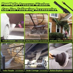 PowRyte Electric Pressure Washer, Brass Foam Cannon, 4 Different Pressure Tips, Power Washer, 4200 PSI 2.6 GPM