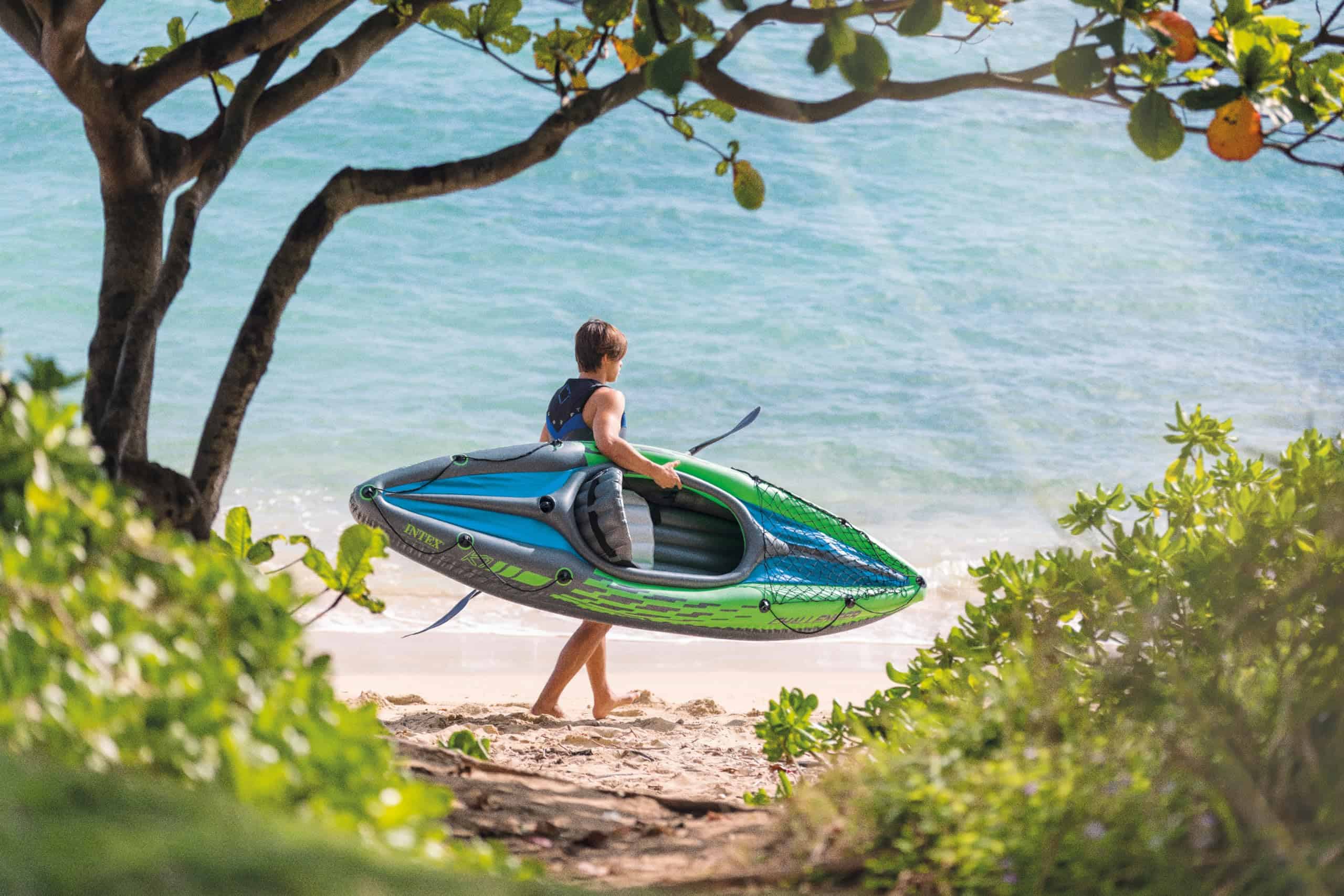 INTEX Challenger Inflatable Kayak Series: Includes Deluxe 86in Kayak Paddles and High-Output Pump