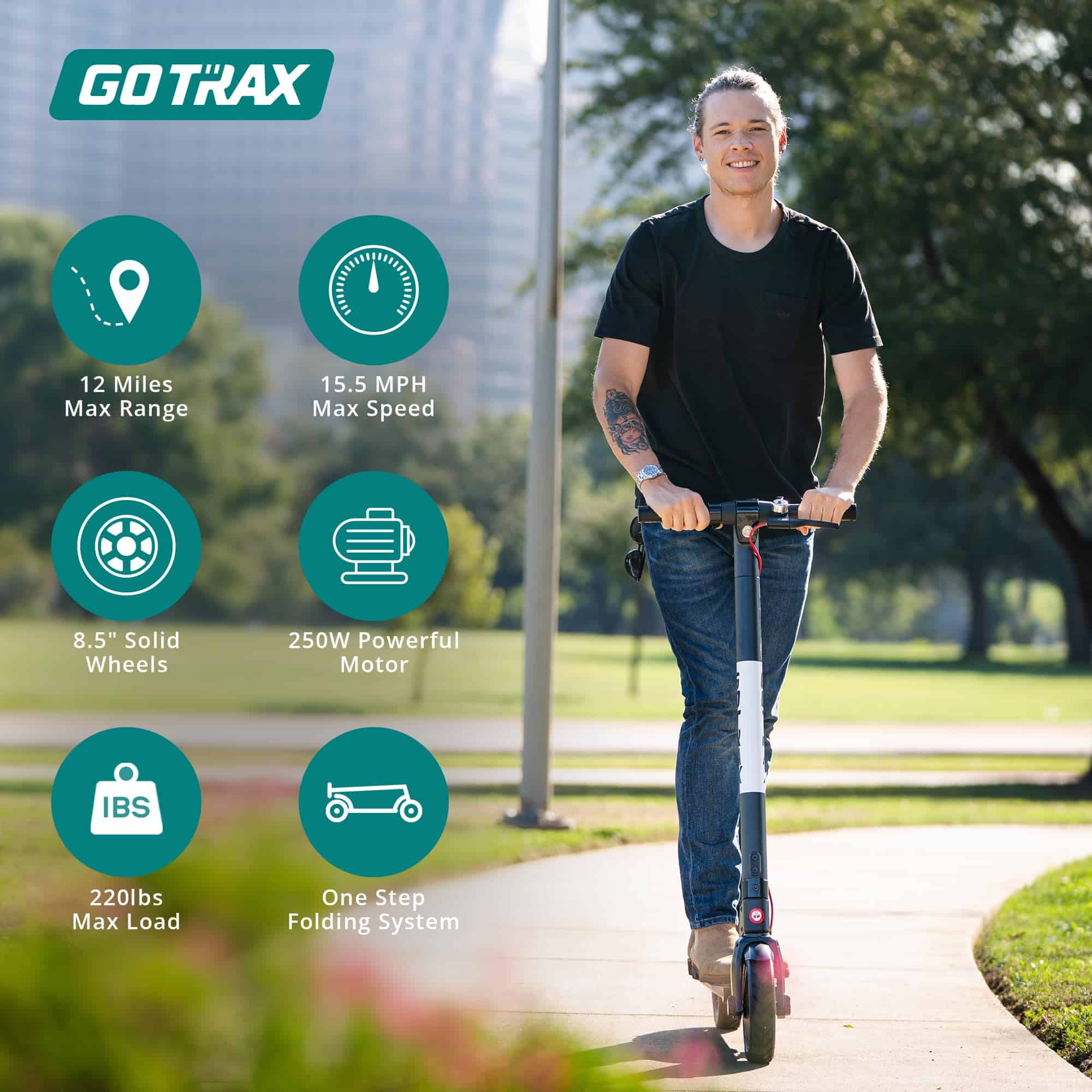 Gotrax GXL V2 Series Electric Scooter for Adults, 8.5"/10" Solid Tire, Max 12/16/28mile Range