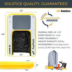 SOLSTICE ORIGINAL Inflatable Pup Plank Dog Float Floating Ramp Ladder, Dog On Water Ladder Steps, Up To 200 Pounds
