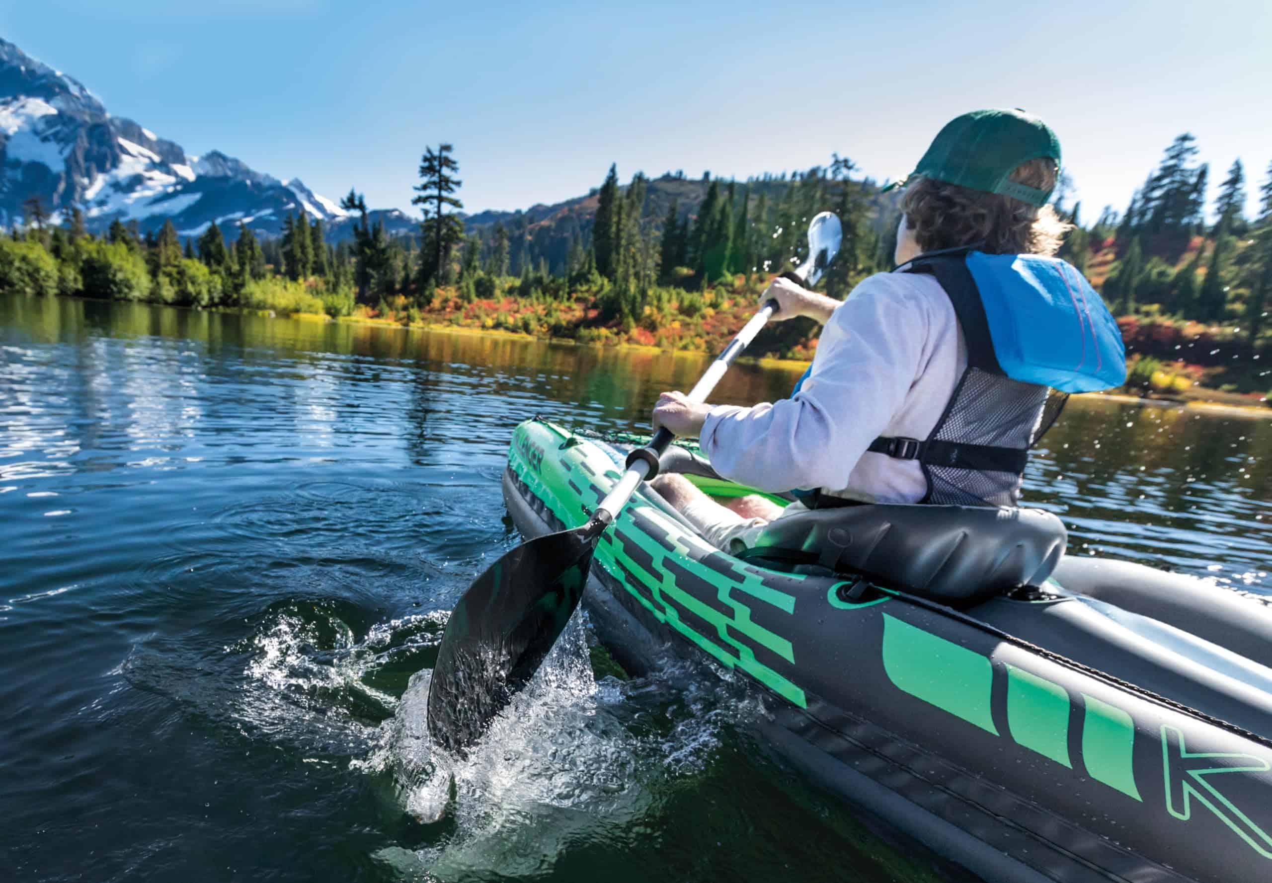 INTEX Challenger Inflatable Kayak Series: Includes Deluxe 86in Kayak Paddles and High-Output Pump