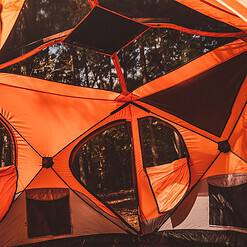 Gazelle Tents T4 Hub Tent, UV Resistant, Removable Floor, 4-Person, Orange, 78