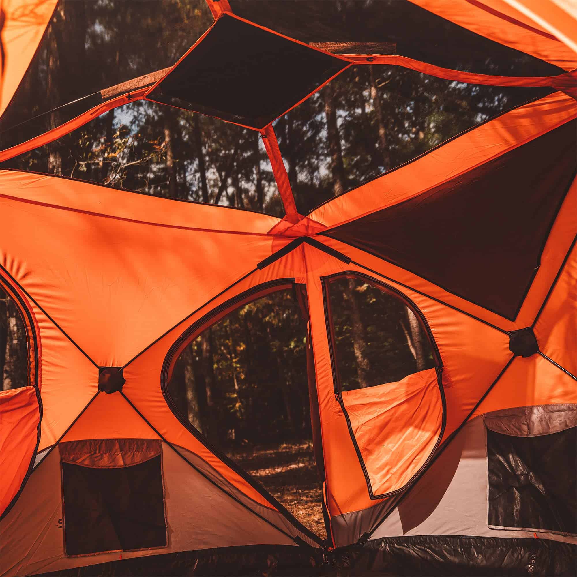 Gazelle Tents T4 Hub Tent, UV Resistant, Removable Floor, 4-Person, Orange, 78"x 94" x 94"