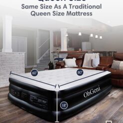 OhGeni Air Mattress Queen with Built-in Pump for Guest, 18