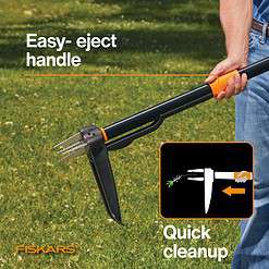 Fiskars 4-Claw Stand Up Weeder - Gardening Hand Weeding Tool with 39