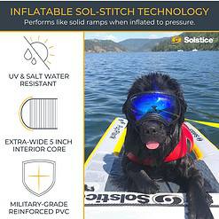 SOLSTICE ORIGINAL Inflatable Pup Plank Dog Float Floating Ramp Ladder, Dog On Water Ladder Steps, Up To 200 Pounds