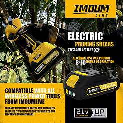 IMOUMLIVE 21V Brushless Cordless Pruning Shears (0.8-1.2