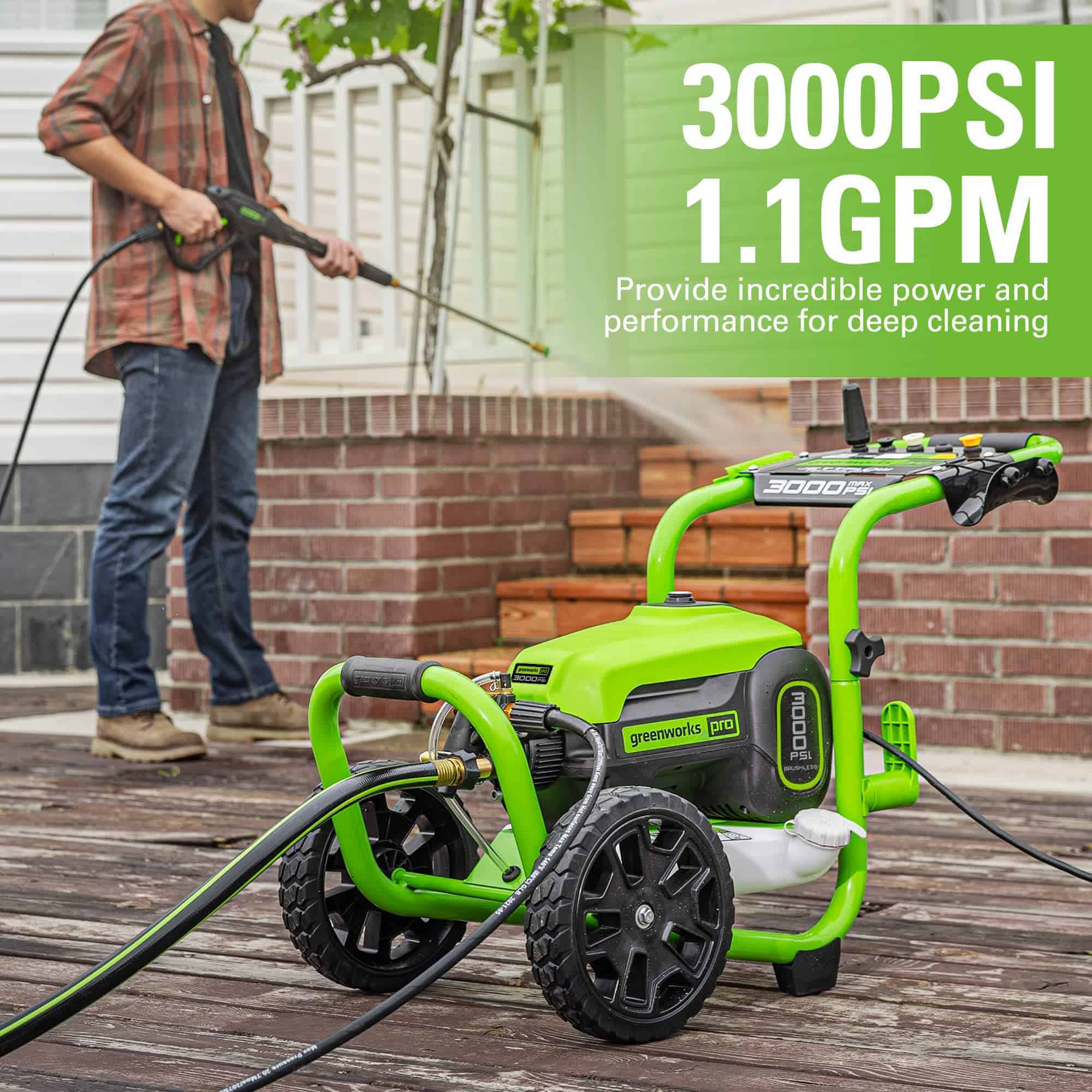 Greenworks 3000 PSI (1.1 GPM) TruBrushless Electric Pressure Washer (PWMA Certified)