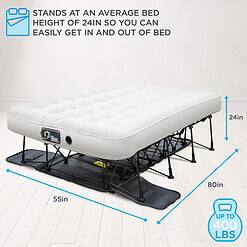 Ivation EZ-Bed (Full Size) Air Mattress with Frame & Rolling Case, Self Inflatable