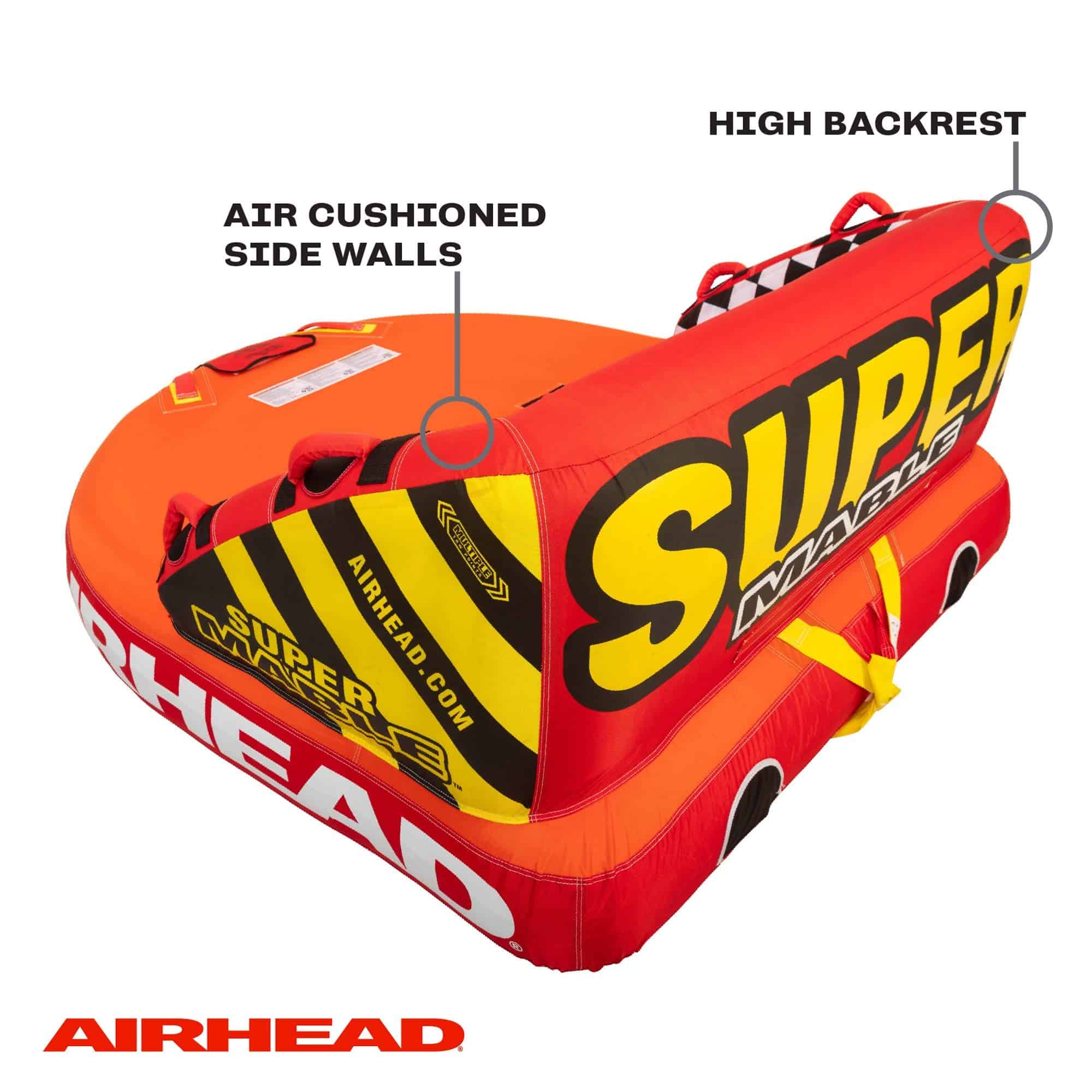 AIRHEAD Mable Inflatable Towable Tube, 1-4 Rider Models - Super Mable - 3 Rider