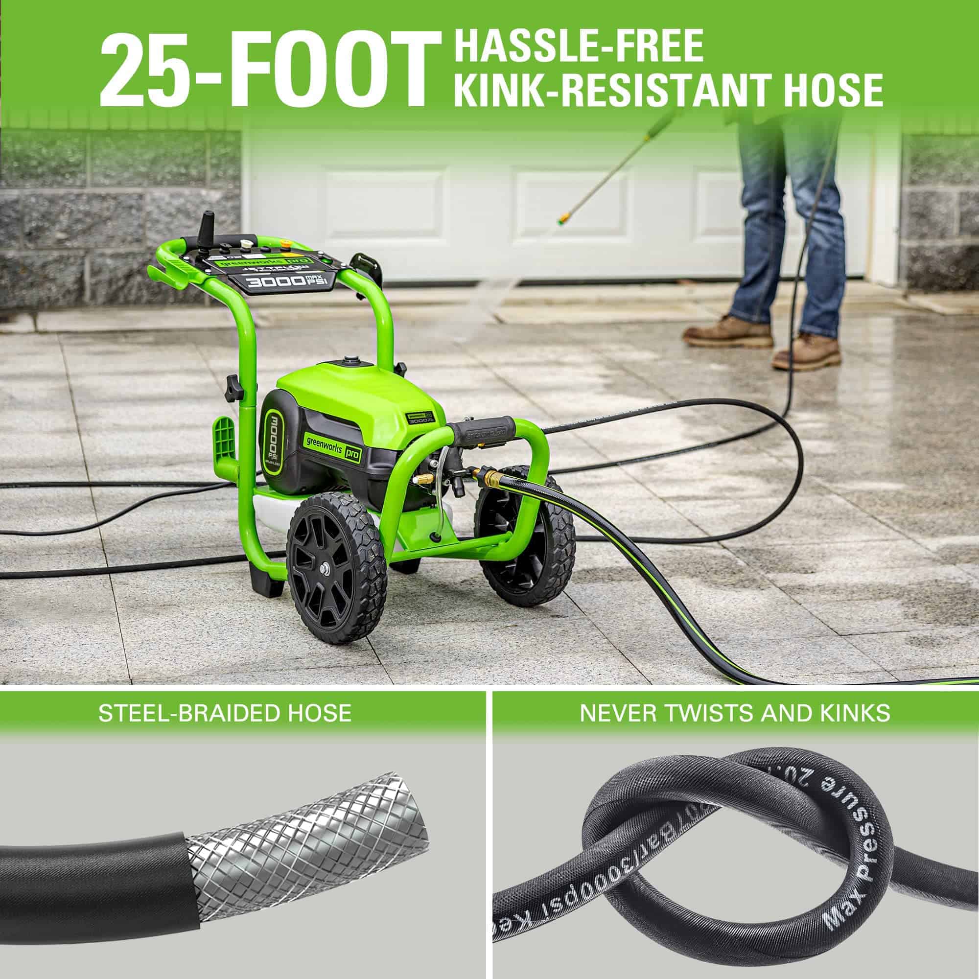 Greenworks 3000 PSI (1.1 GPM) TruBrushless Electric Pressure Washer (PWMA Certified)