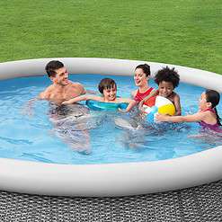 Bestway Fast Set 12’ x 30” Inflatable Round Soft Sided Above Ground Pool Set