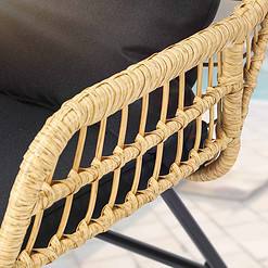 YITAHOME 4-Piece Patio Furniture Wicker Outdoor Bistro Set, All-Weather Rattan Conversation Loveseat Chairs, Balcony and Deck (Light Brown+Black)