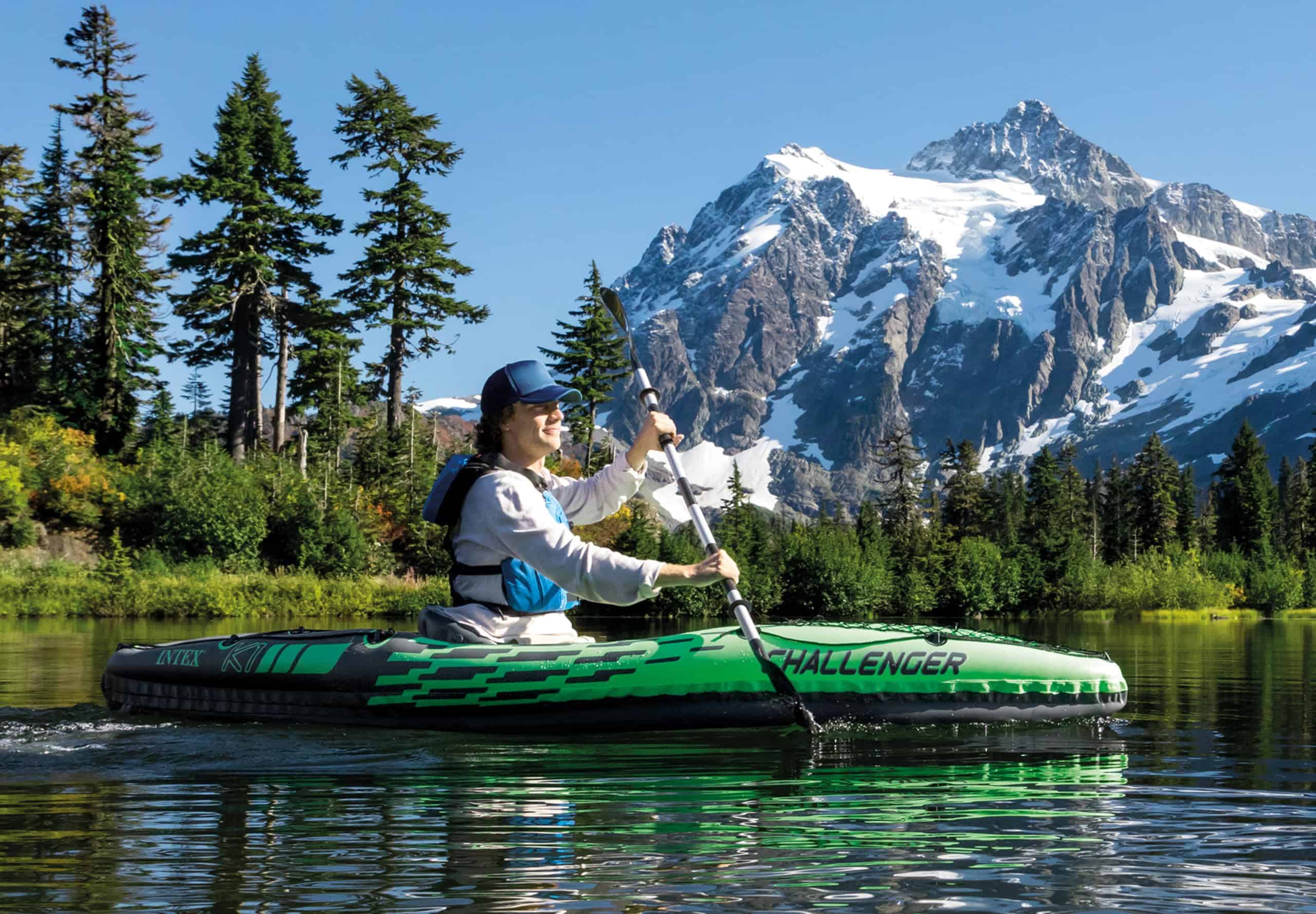 INTEX Challenger Inflatable Kayak Series: Includes Deluxe 86in Kayak Paddles and High-Output Pump