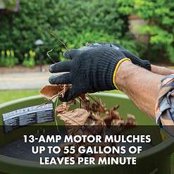 Sun Joe 13-Amp Electric Leaf Shredder (16:1 Reduction) | Up to 55 Gallons/Minute