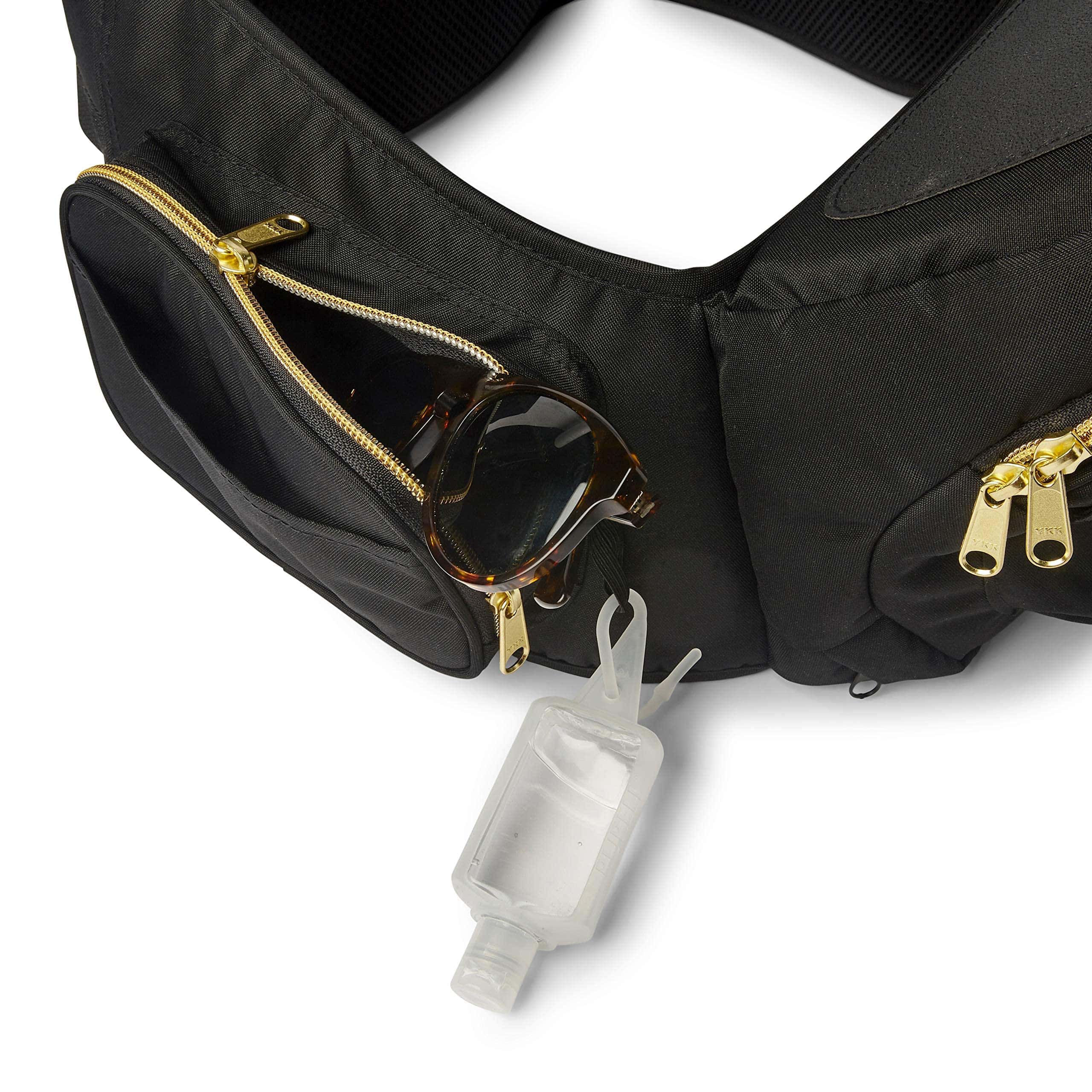 Tushbaby - Safety-Certified Hip Seat Baby Carrier - Mom’s Choice Award Winner, Seen on Shark Tank (Carrier, Black/Gold)