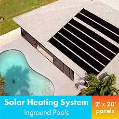 Sunheater Smart Pool S601 Inground Pool Solar Heating System, Includes Two 2’ x 20’ Panels (80 sq. ft.), Pack of 1, Black