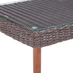 Athens 35 in. L All-Weather Wicker Outdoor Coffee Table with Glass Top