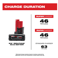 Milwaukee 48-11-2412 M12 12-Volt Lithium-Ion XC Extended Capacity 3.0 Ah Battery Pack (2-Pack)