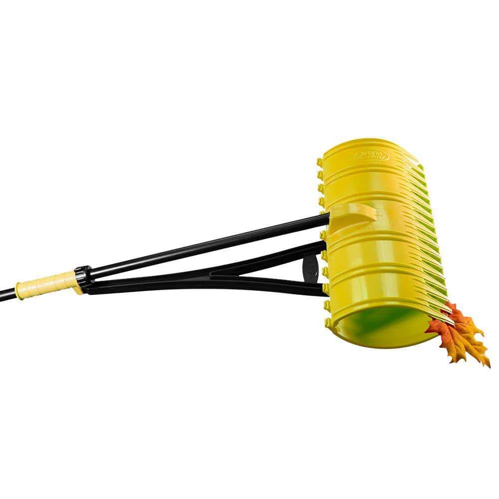 Amazing Rake RK-31000 17 in. 3-in-1 Yellow Ergonomic Pickup Rake with Telescopic Rubber Grip Steel Handle