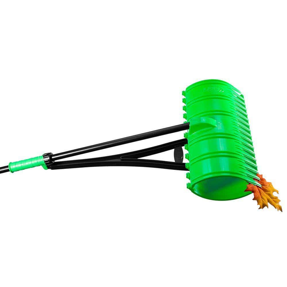 Amazing Rake RK-31010 17 in. 3-in-1 Lime Green Ergonomic Pickup Rake with Telescopic Rubber Grip Steel Handle