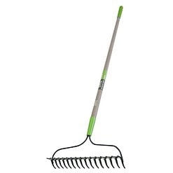Ames 28252100 57.5 in. Fiberglass Handle 16-Tine Double Play Bow Rake