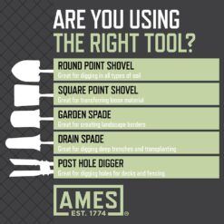 Ames 2531700 16 in. D-Handle Drain Spade