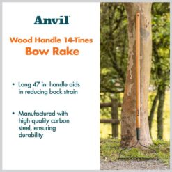 Anvil 78115-941 5-Piece 14-Tines Bow Rake Garden Tool Set