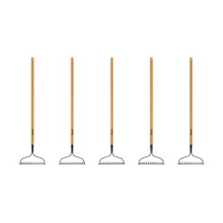 Anvil 78115-941 5-Piece 14-Tines Bow Rake Garden Tool Set