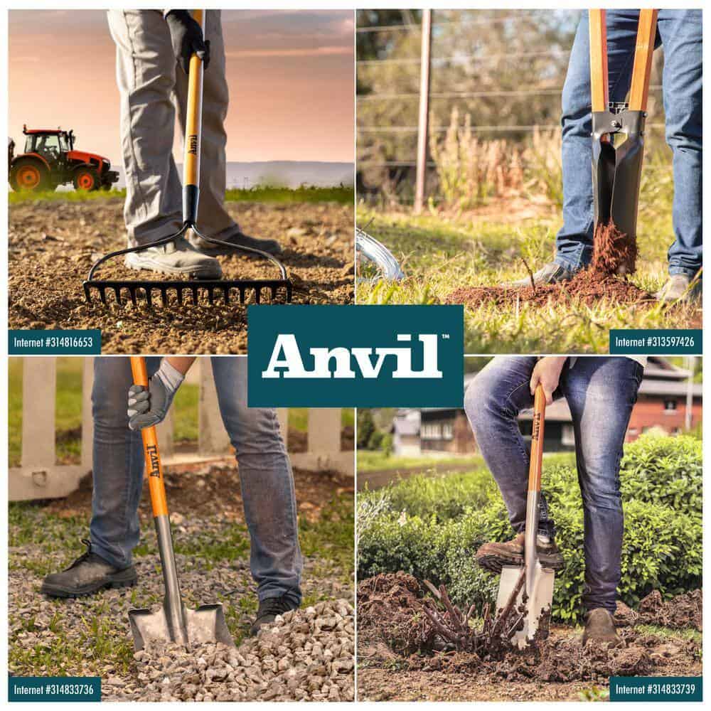 Anvil 78115-941 5-Piece 14-Tines Bow Rake Garden Tool Set