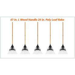 Anvil 5-Piece 47 in. L Wood Handle 20 in. Poly Steel Leaf Rake Garden Tool Set