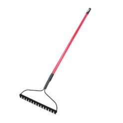 Bully Tools 92309 16 in. Bow Rake with 58 in. Fiberglass Handle