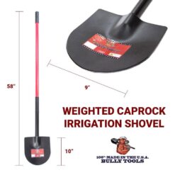 Bully Tools 92702 12-Gauge Weighted Caprock/Pony Shovel with Fiberglass Long Handle