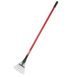Bully Tools 92317 8 in. Shrub Rake with Fiberglass Handle and 10 Spring Steel Tines