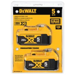 DEWALT DCB205-2 20V MAX XR Premium Lithium-Ion 5.0Ah Battery Pack (2 Pack)