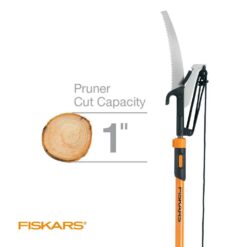 Fiskars 393951-1007 1 in. Cut Capacity Steel Blade Fiberglass Handled 12 ft. Tree Pruner