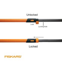 Fiskars 393981-1002 PowerLever 1-1/8 in. Cut Capacity Steel Saw Blade 15 in. Fiberglass Pole 14 ft. Tree Pruner