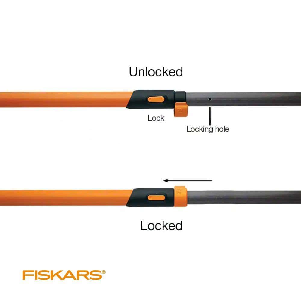 Fiskars 393981-1002 PowerLever 1-1/8 in. Cut Capacity Steel Saw Blade 15 in. Fiberglass Pole 14 ft. Tree Pruner