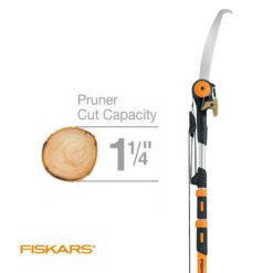 Fiskars 394732-1003 1.25 in. Cut Capacity Steel Titanium Coated Cutting Blade 15 in. Fiberglass/Alum Pole Chain Drive 16 ft. Tree Pruner