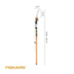 Fiskars 394732-1003 1.25 in. Cut Capacity Steel Titanium Coated Cutting Blade 15 in. Fiberglass/Alum Pole Chain Drive 16 ft. Tree Pruner