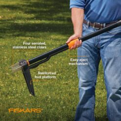 Fiskars 339950-1001 34in Stand up 4 Claw Garden Weeder