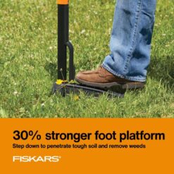 Fiskars 339950-1001 34in Stand up 4 Claw Garden Weeder