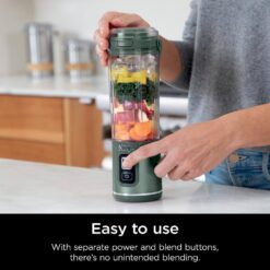 NINJA BC151EM Blast 18 oz. Single Speed Forest Green Portable Blender, Forest Green