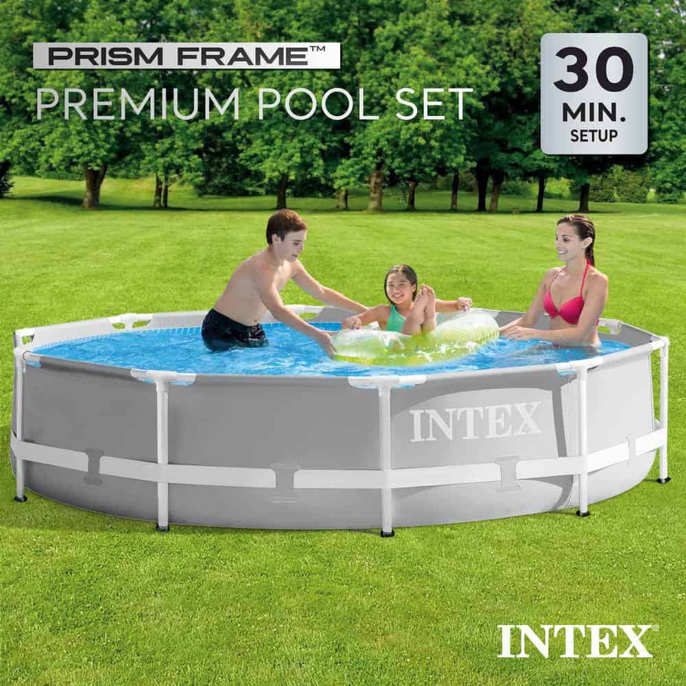 Intex 26700EH 10 ft. x 30 in. Prism Frame Steel Above Ground Outdoor Swimming Pool