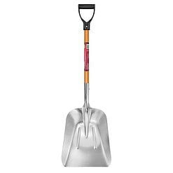 Husky 77531-947 28 in. D-Grip Short Wood Handle Aluminum Scoop Shovel