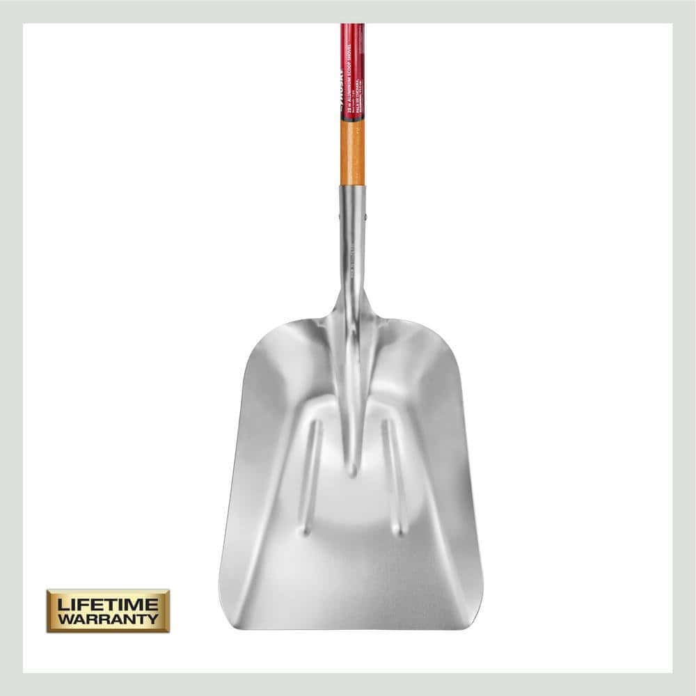 Husky 77531-947 28 in. D-Grip Short Wood Handle Aluminum Scoop Shovel