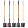 Husky 78115-942 5-Piece 47 in. L Wood Handle Carbon Steel Transfer Shovel with Grip Garden Tool Set