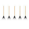 Anvil 5-Piece 47 in. L Wood Handle 20 in. Poly Steel Leaf Rake Garden Tool Set