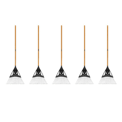 Anvil 5-Piece 47 in. L Wood Handle 20 in. Poly Steel Leaf Rake Garden Tool Set