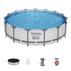 Bestway 15ft Above Ground Pool Set | Steel Pro MAX Pool with Pump, Filter & Ladder